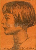 Márk Lajos (1867-1940): Lány Portré. Szén, Papír, Jelzett,  üvegezett Keretben, 18×14 Cm - Andere & Zonder Classificatie
