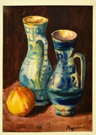 Regdon Irén (1945- ): Csendélet, Akvarell, Papír, Jelzett, Paszpartuban, 39×29 Cm - Altri & Non Classificati