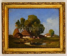 Szabáty Jelzéssel: Tájkép, Olaj, Vászon, Fa Keretben, 46×57 Cm - Sonstige & Ohne Zuordnung