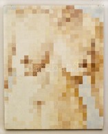 Jelzés Nélkül: Kompozíció. Pixelek I. Olaj, Farost, 76×61 Cm - Sonstige & Ohne Zuordnung