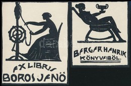 Gergely Sándor (1888-1932): 2 Db Ex Libris (Berger Henrik Könyveiből, Erotikus Ex Libris, Ex Libris Boros Jenő.) Klisék, - Other & Unclassified