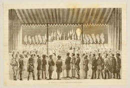 Cca 1860 A Tiszai Vasút Felszentelése. Fametszet 20x13 Cm - Estampes & Gravures