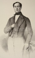 1853 Juan Donoso Cortés, Marqués De Valdegamas (1809-1853) Spanyol államférfi, Teoretikus Nagyméretű Kőnyomatos Portréja - Prenten & Gravure