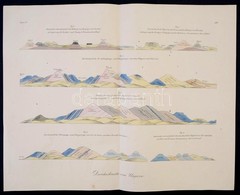 Cca 1858 Magyarországi Hegységek Geológiai ábrázolása. Durchschnitte Von Ungarn, Keresztszelvények Nagyméretű Litho  Táb - Prenten & Gravure