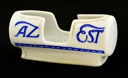 'Az Est' Porcelán Fogpiszkálótartó, Kopásnyomokkal, Apró Repedéssel, 9,5×4×3,5 Cm - Altri & Non Classificati