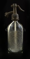 Első Pestújhelyi Szikvízgyár Szódásüveg, ón Fejjel, Kopottas, 0,5 L, M: 27 Cm - Glas & Kristal