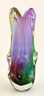 Színes üvegváza, Többrétegű, Hibátlan, M: 29,5 Cm - Verre & Cristal