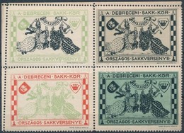 1913 A Debreceni Sakkör Országos Sakkversenyének Levélzárója Négyes Tömbben - Ohne Zuordnung