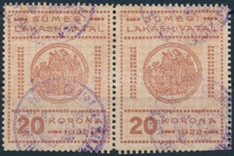 1922 Sümeg Városi Lakáshivatali Bélyeg 20K Pár (22.000) - Zonder Classificatie