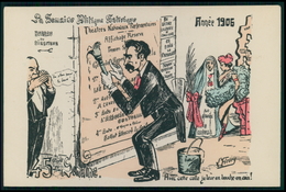 Art Fleury 45eme Georges Clemenceau Et Aristide Briand Caricature Politique France Carte Postale Cpa Année 1906 - Satirical