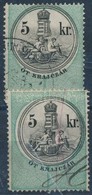 1873 2 X 5kr Okmánybélyeg Forintos Vízjel Papírra Nyomtatva - Ohne Zuordnung