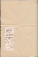 1898 Barátfalu, Erdőkezelési Járulék, Utalvány Szelvény Okmányon - Unclassified