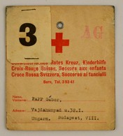 Cca 1945 Svájci Vöröskeresztes Igazolvány Magyar Férfi Részére. / Swiss Red Cross Id - Zonder Classificatie