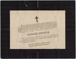 1916 Bp., Görgey Artúr (1818-1916) Honvédtábornok Gyászjelentése Báró Solymosy Lajosnak Címezve - Non Classificati