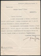 1932 Bp., A Nemzeti Vívó Club Titkára, Gábor József Saját Kézzel Aláírt Levele Grausz Sándor Klubellenőrnek, Amelyben Fe - Zonder Classificatie