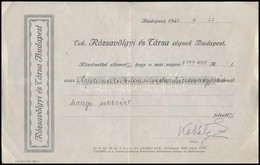 1926 Bp., A Rózsavölgyi és Társa által Kiállított Fejléces Nyugta, Rajta Kodály Zoltán Aláírásával - Altri & Non Classificati