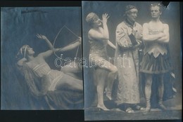 Cca 1930 Angelo (1894-1974) 2 Db Vintage Színházi Fotója, Egyik Aláírva, Másik Feliratozva, Az Egyik Kép Sérült, 16x13 C - Altri & Non Classificati