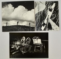 Cca 1970 Kortárs Fotóművészet, 3 Db Feliratozott, Vintage Fotóművészeti Alkotás, 24x30 Cm és 26x40 Cm Között - Andere & Zonder Classificatie
