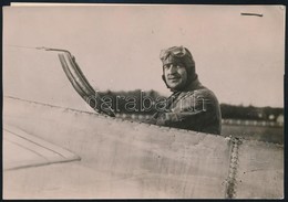 1913  Perryeyson Francia Repülős Az Asperni Nemzetközi Repülőversenyen. Korabeli Sajtófotó, Hozzátűzött Szöveggel / Fren - Altri & Non Classificati