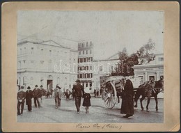 Cca 1910 Piazza Pia, Róma, Feliratozva, Kartonra Ragasztva, 14×19 Cm - Andere & Zonder Classificatie