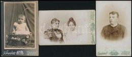 Cca 1880-1900 3 Db Keményhátú Műtermi Portréfotó Különböző Műtermekből (Munkács, Beregszász, Ungvár), 10,5×6,5 Cm - Andere & Zonder Classificatie