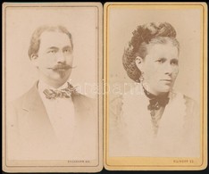 Cca 1868 Ellinger Ede Pesti Fényképész Műteremben Készült 2 Db Vizitkártya Méretű  Fénykép, 10,5x6,5 Cm - Andere & Zonder Classificatie