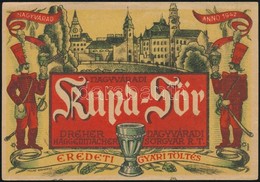 Cca 1940 Kupa-Sör, Sörcímke, Dreher-Haggenmacher Nagyáradi Sörgyár Rt., Pallas Nagyvárad, Szakadt, 8x12 Cm - Advertising