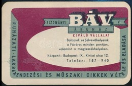 1960 BÁV Bizományi áruház Reklámos Kártyanaptár - Pubblicitari