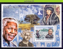 Nep136b BEROEMDE PERSONEN MANDELA MARTIN LUTHER KING ERASMUS BIRDS FAMOUS PEOPLE Michel 454 COMORES 2009 PF/MNH - Martin Luther King