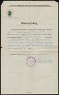 1939 Budapest, Körülmetélési Anyakönyvi Igazolás Neumann József óbudai Rabbi Aláírásával, Okmánybélyeggel - Other & Unclassified