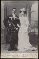 1907 Kozák Katona és Magyar Felesége, Keményhátú Fotó, Kis Kopásokkal, 16×11 Cm - Altri & Non Classificati
