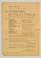 Cca 1940 A Győzelmes Repülés Titkai C. Könyv Reklámnyomtatványa. - Andere & Zonder Classificatie