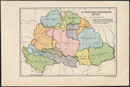 Cca 1930 Az Olygarchikus Magyarország 1301-1310, Kiadja A M. Kir. Állami Térképészet, 16x23,5 Cm - Altri & Non Classificati
