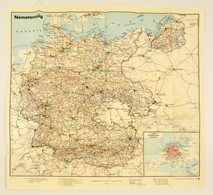 Cca 1930 Németország Térkép / Map Of Germany 57x60 Cm - Altri & Non Classificati