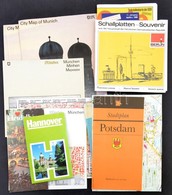 Cca 1970-1980 Vegyes Német Nyelvű Térkép Tétel, 14 Db, Valamint Plusz Egy Prospektussal - Autres & Non Classés