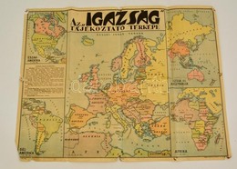 1939 Az 'Igazság' Tájékoztató Térképe, Magyar Földrajzi Intézet Különböző Léptékben, Szélén Szakadások, 47×61,5 Cm - Autres & Non Classés