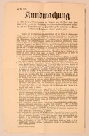 1852 Hirdetmény Az 1852-dik Lvi Januárius 17-kétől Bélyegilleték Alá Eső Jogügyletek Tárgyában. 4 Oldalon, Két Nyelven / - Zonder Classificatie