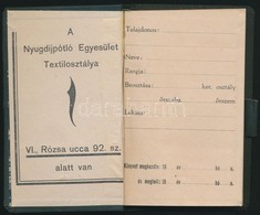 Cca 1930-1940 Rendőri Igazoltatókönyvecske, Kitöltetlen, Kissé Kopott Vászon-kötésben, Jó állapotban. - Zonder Classificatie