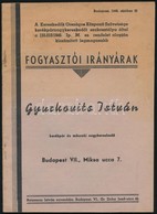 1946 Gyurkovits István Kerékpár és Műszaki Nagykereskedő árjegyzéke. - Zonder Classificatie