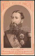 II. Lipót Belga Királyt ábrázoló Litografált Reklám Címke / Litho Advertising Of Leopold II. Of Belgium. 7x11 Cm - Zonder Classificatie