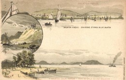 ** T1/T2 1899 Balaton Vidéke, Balatonfüred, Zalai Part, Tihany, Ezredéves Országos Kiállítás Barna 2kr Ga. Litho S: Dörr - Non Classificati