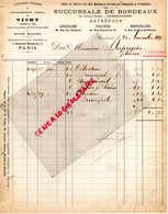 16- ANGOULEME -TOULOUSE-MONTPELLIER-FACTURE ETABLISSEMENT THERMAL VICHY- BORDEAUX- 1896 - 1800 – 1899