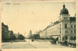 T2/T3 Arad, Andrássy Tér, Hungaria Kávéház, Nagy Farkas üzlete, Hintók / Square, Café, Shops, Horse-drawn Carriages (EK) - Ohne Zuordnung