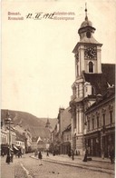 T2 Brassó, Kronstadt, Brasov; Kolostor Utca, Templom, üzletek, Brassói Lapok Kiadása / Klostergasse / Street View With C - Non Classificati