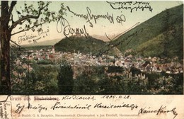 * T2/T3 1905 Kisdisznód, Michelsberg, Cisnadioara; Látkép, Templom, Vár. G. A. Seraphin, Jos. Drotleff Kiadása / General - Non Classificati