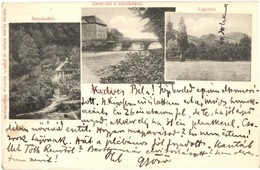 T3 1904 Nagybánya, Baia Mare; Bányászház, Zazar Híd, Népiskola, Liget / Miners House, Bridge, School, Park, Kiadja Kovác - Non Classificati