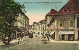 * T2/T3 Nagyszeben, Hermannstadt, Sibiu; Mária Királyné út, Villamos, Julus Wermescher üzlete, Josef Drotleff Kiadása /  - Non Classificati