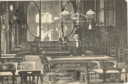 T4 Nagyvárad, Oradea; Emke Kávéház, Belső, Biliárdterem, Biliárdasztalok, Pincérek / Café Emke, Billiard Room Interior,  - Non Classificati