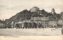 T2/T3 Segesvár, Schässburg, Sighisoara; Felső Piactér, Evangélikus Felső Gimnázium, F. Lingner üzlete, Steinbrucher Sörc - Zonder Classificatie