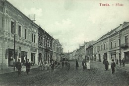 T2/T3 Torda, Turda; Fő Tér, Leőb Dávid, Sterl Gyula üzlete. Füssy József Kiadása / Main Square, Shops (EK) - Non Classificati